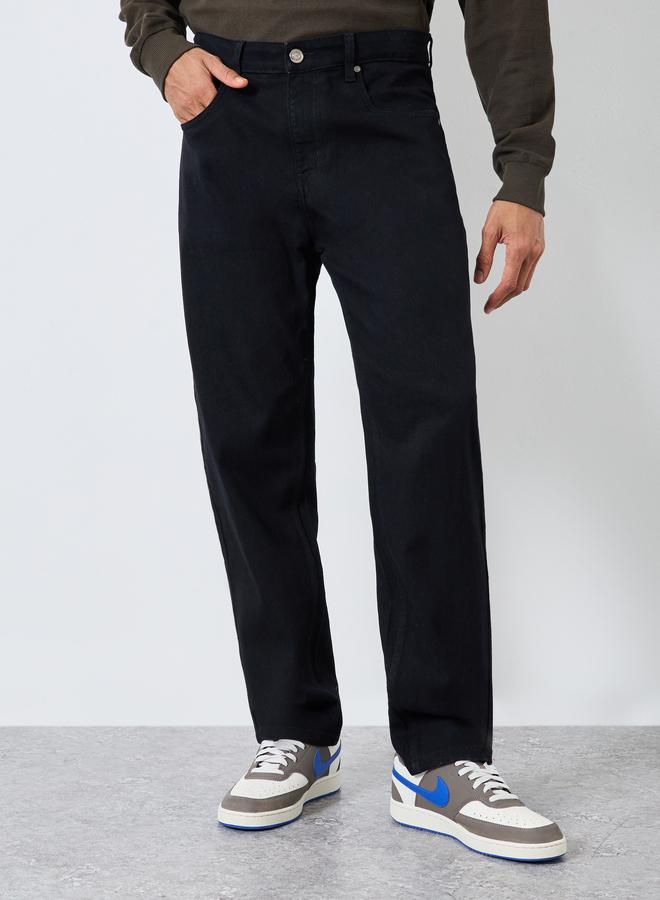 ستايلي بنطال جينز سادة قصة عادية - Image 4